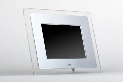 Digital frame with black screen Foto stock