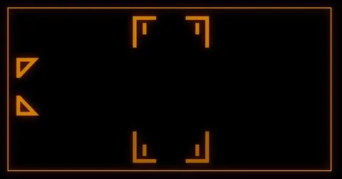 Digital frame border box with decorative geometric signs technology bg. Hud.. Illustrazione stock