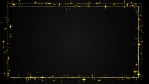 Digital frame glowing luxury gold Shiny gold line. Golden rectangle luminous Video stock 314202136