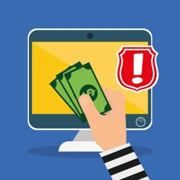Digital fraud and hacking design Stock Illustration