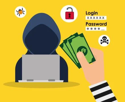 Digital fraud and hacking design Stock-Illustration
