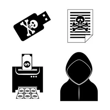 Digital fraud and hacking design Stock Illustration