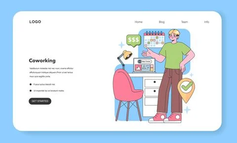 Digital freelancer setup. Flat vector illustration Illustrazione stock