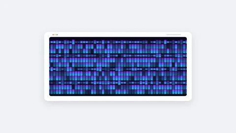 Digital Frequency Spectrogram Icon with Scrolling Blue and Purple Gradient .. Видео 346202389