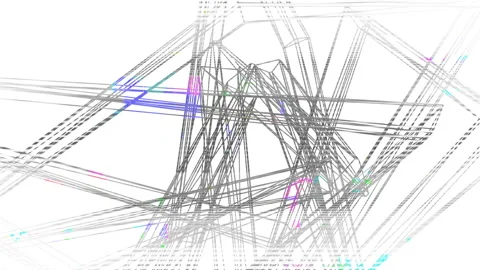 Digital Fun Noise Lines Animation Screen Running Motion Background Stock-Footage 121430356