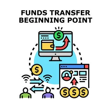 Digital funds transfer starting point concept vector Stock Illustration