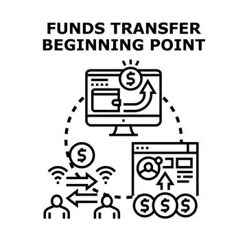 Digital funds transfer starting point concept vector Stock Illustration