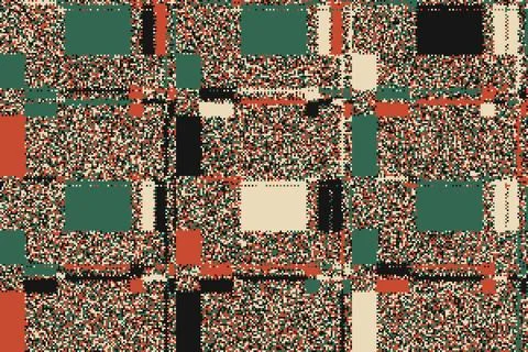 Digital future background with fragmented grids and moving stripes. Glitch .. Stock Illustration