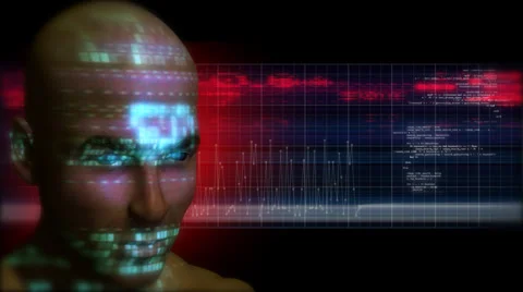 Digital Future - Futuristic binary montage Vídeo Stock 32960508