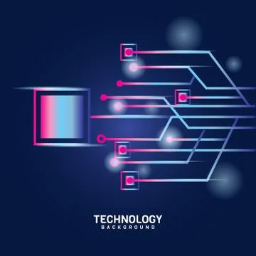 Digital future technology on blue background vector design Stock Illustration
