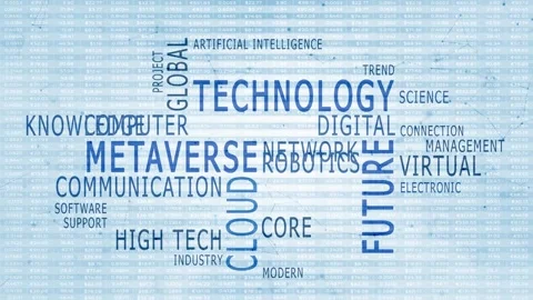 Digital future technology network word cloud animation 動画素材 333214672