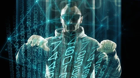 Digital future technology transformation, video game programmer Stock Footage 114126701