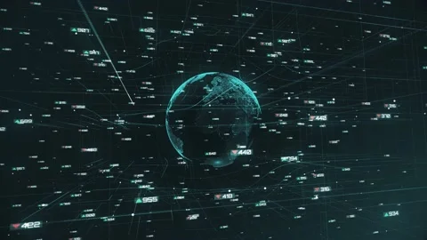Digital Futuristic abstract background of decentralized finance and blockchain c Stock Footage 232131669