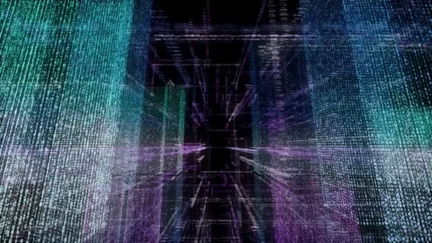 Digital Futuristic abstract background of decentralized block chain. Stock Footage 334024361