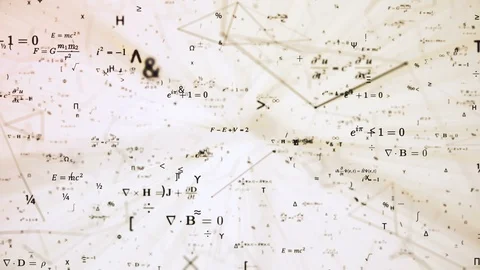 Digital futuristic animation with math, physics formulas and mesh network grid Stock Footage 105601835