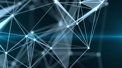 Digital futuristic background with interweaving lines, dots and triangles, di Stock Footage 309141250