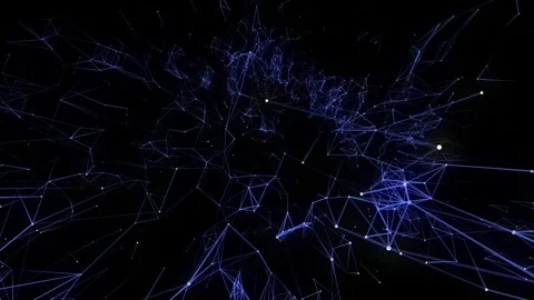Digital futuristic background with plexus of lines, dots and triangles Stock Footage 338267584