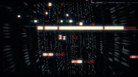 Digital Futuristic, Computer Retro Glitch Screen, Digital World Stock Footage 285555539