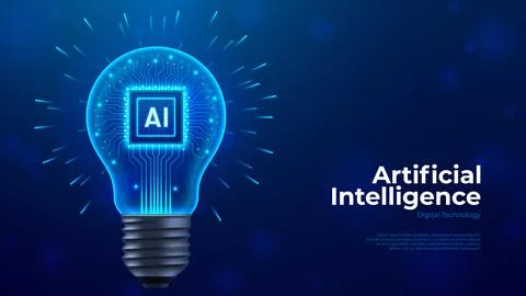 Digital futuristic concept of AI processor visual Stock Illustration
