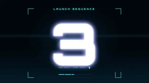 Digital futuristic countdown from five to one with glitch effects and high tech 库存影片 345763375