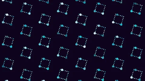 Digital futuristic cubes pattern with rainbow glitters on black gradient Stock Footage 245556322