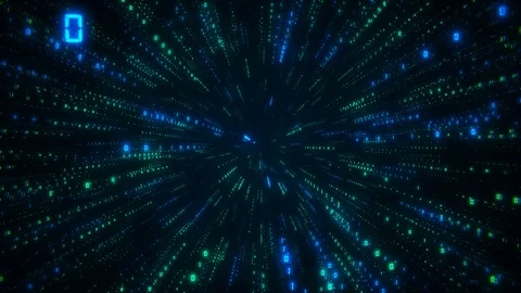 Digital futuristic data tunnel seamless loop. Binary numbers in cyberspace Stock Footage 112139978