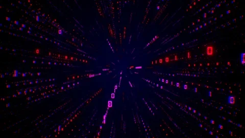 Digital futuristic data tunnel seamless loop. Binary numbers in cyberspace Stock Footage 112773406