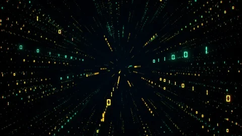Digital futuristic data tunnel seamless loop. Binary numbers in cyberspace Stock Footage 112775195
