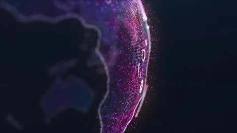 Digital Futuristic Earth Background Stock Footage 99664557