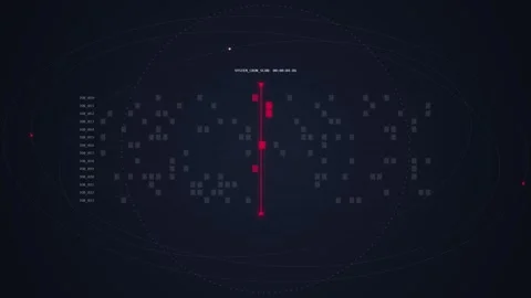 Digital Futuristic HUD Interface with Data Visualization and Grid Background Stock Footage 348414604
