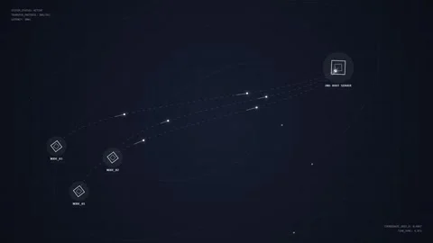 Digital Futuristic HUD Interface with Data Analysis and Network Connections Stock Footage 348795172