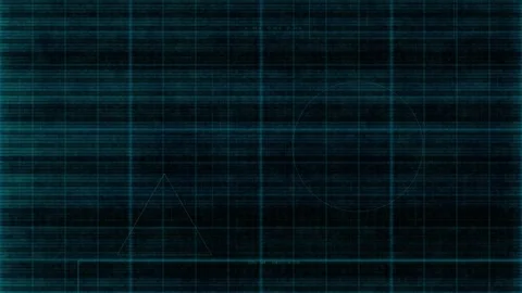 Digital Futuristic Hud Interface Geometric Shapes Scanning Grid Background Loop Stock Footage 332695045
