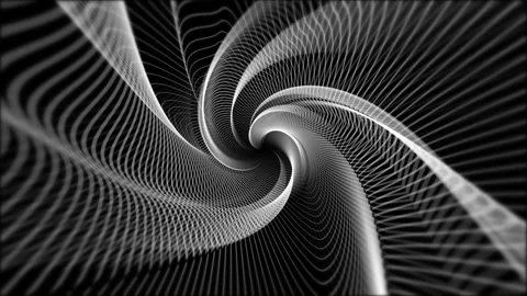 Digital futuristic monochrome linear shape. Beauty of complex contemporary techn Stock Footage 244773678