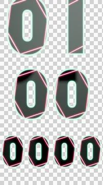 Digital futuristic number pattern with neon green and pink glow, isolated o.. Stock Illustration