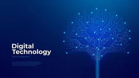 Digital futuristic tree concept Stock Illustration