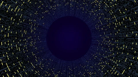 Digital Futuristic Tunnel Dot Structure Background Stock Footage 144853754