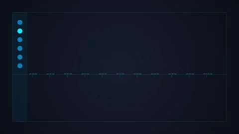 Digital Futuristic UI Interface with Blue Glowing Elements and Data Flow Stock Footage 348421453