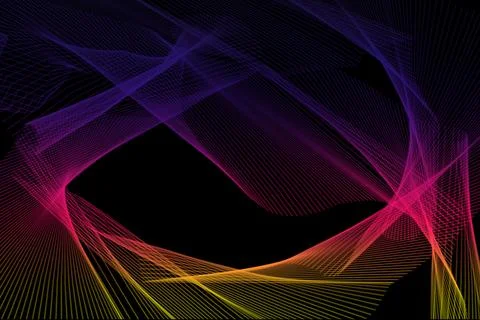 Digital futuristic wave pattern with bright flowing light streaks Stock Illustration