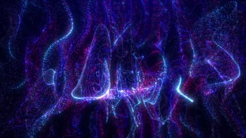 Digital futuristic waves. Abstract background of wave energy particles Stock Footage 252820929