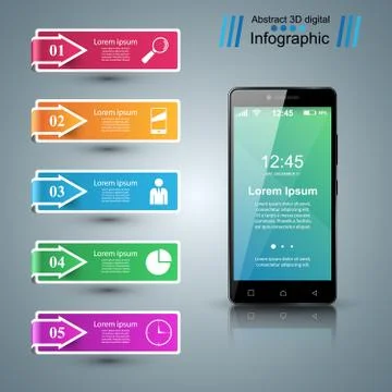 Digital gadget, smartphone tablet icon. Business infographic. Stock Illustration