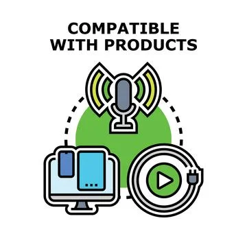Digital gadgets and media content compatibility concept Stock Illustration