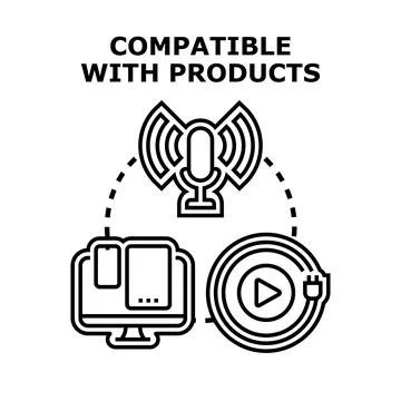 Digital gadgets and media content compatibility concept Stock Illustration