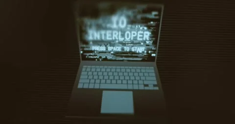 Digital game Interloper on computer screen Stock Footage 321765362