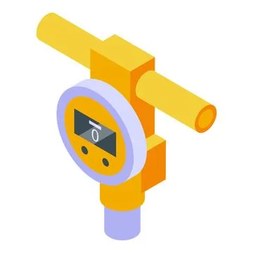 Digital gas detector icon isometric vector. Meter instrument Stock Illustration