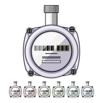 Digital gas meter cartoon vector graphic Stock Illustration