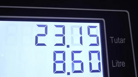 Digital Gasoline Price Meter Counts Gas Station Meter and Rising Gasoline Prices Video stock 250871822