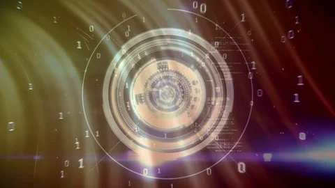 Digital gear and binary codes Stock Footage 106265991