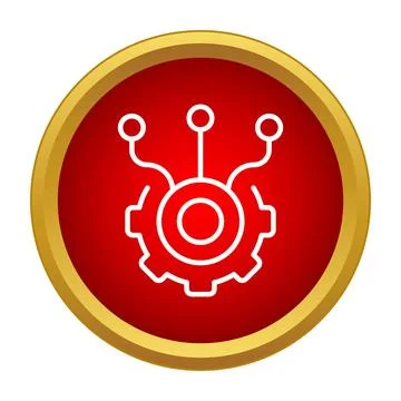 Digital gear connecting different network points icon イラスト素材