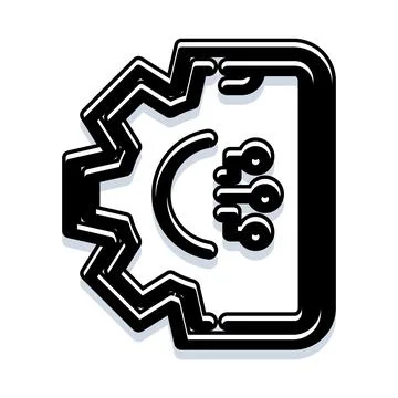 Digital gear processing data and information technology 스톡 일러스트