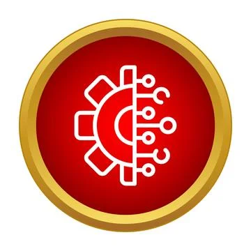 Digital gear wheel representing technology and innovation Stock Illustration